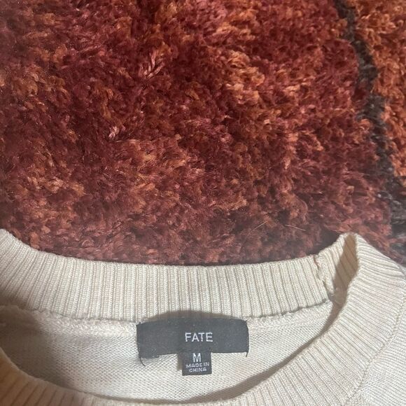 Geometric Patterned Sweater - Cream and Blue - Picture 2 of 6